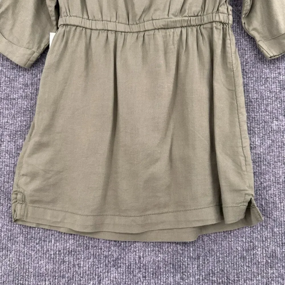 Old Navy Girls Shirt Dress Size 3T Olive Green Rayon Elastic Waist Military New